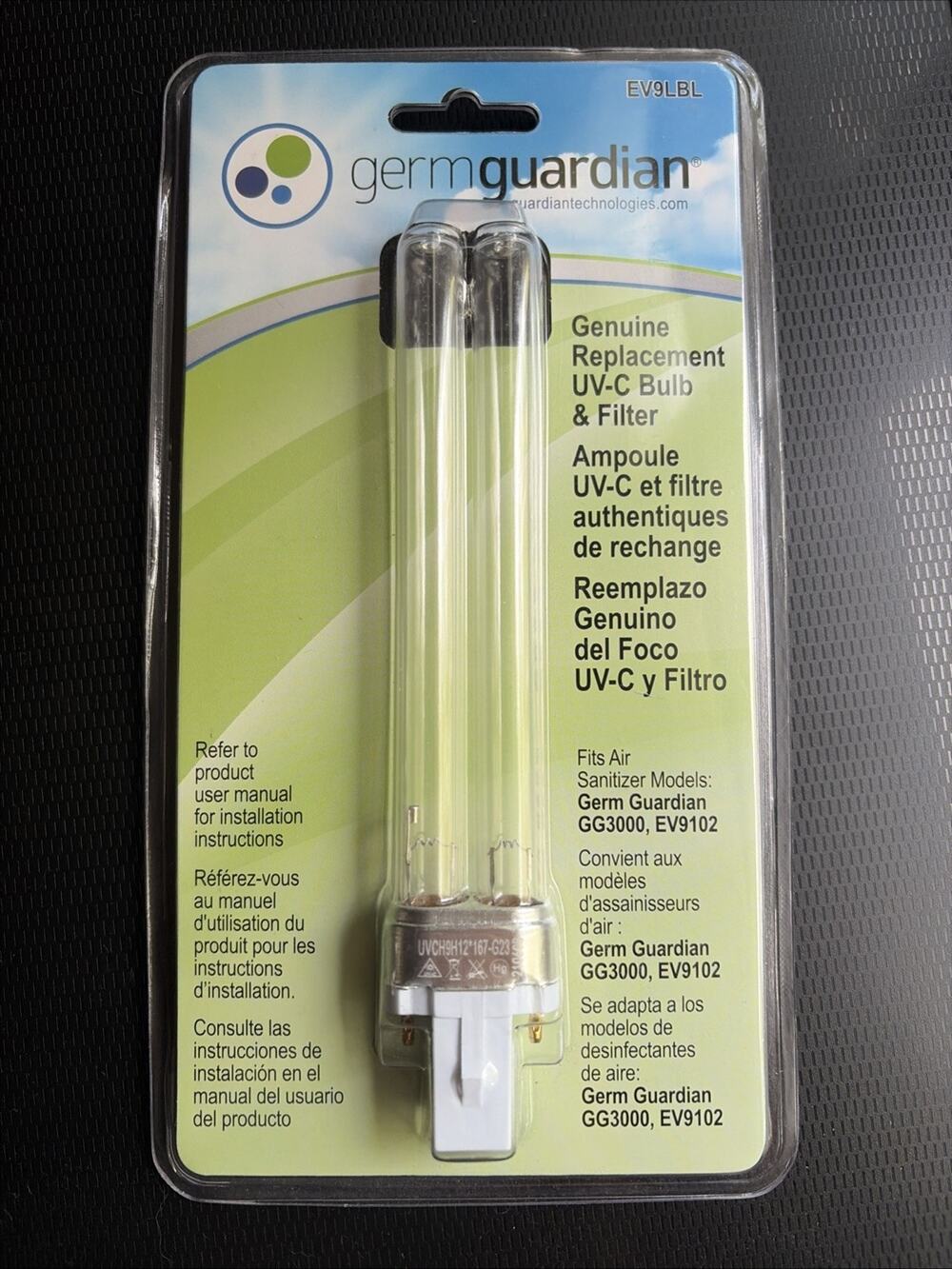 GermGuardian Genuine Replacement Bulb and Filter 7.5" x 4.25" x 1" (EV9LB)